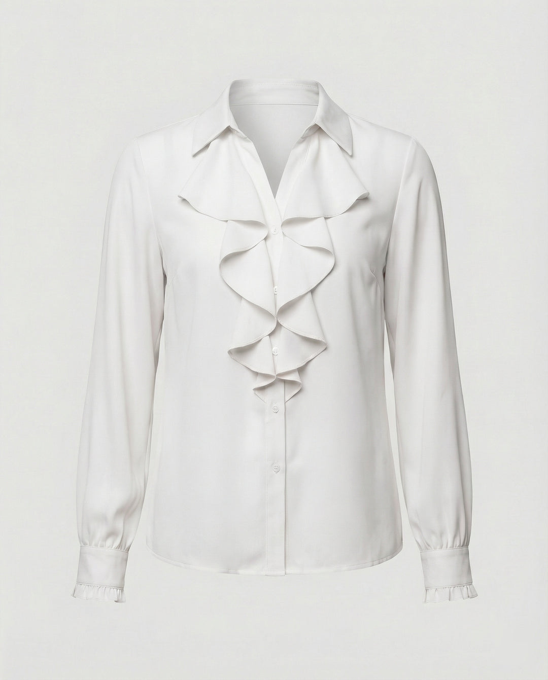 Damen Bluse Mitraffinierten Rüschendetails und Eleganten Ärmeln R&B