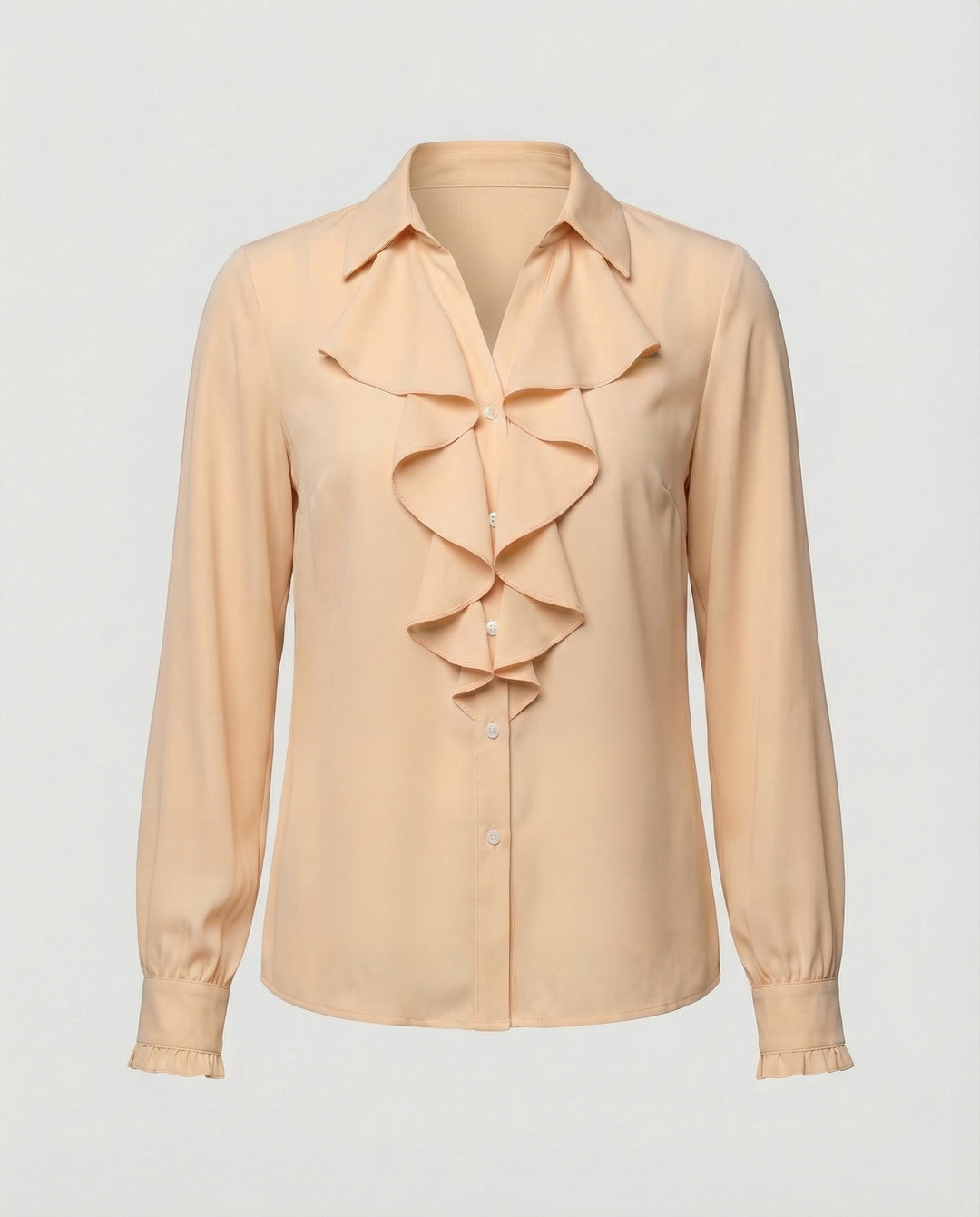 Damen Bluse Mitraffinierten Rüschendetails und Eleganten Ärmeln R&B