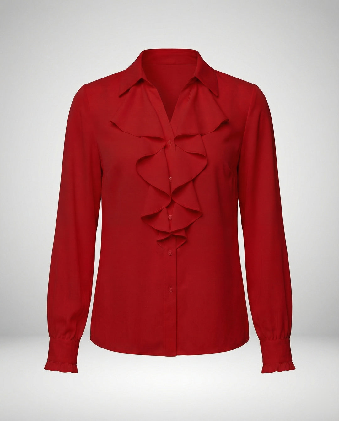 Damen Bluse Mitraffinierten Rüschendetails und Eleganten Ärmeln R&B