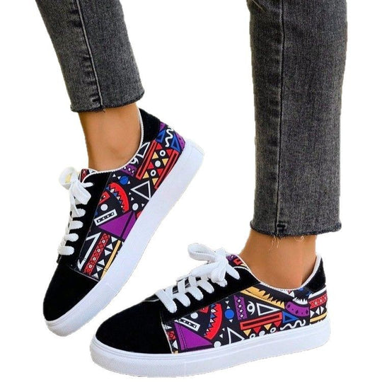 Damen modische Sneakers mit buntem Ethno-Muster R&B
