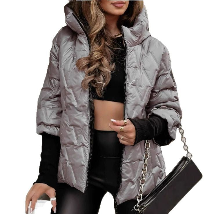 Damen Kurzjacke mit hohem Kragen aus leichtem Material R&B