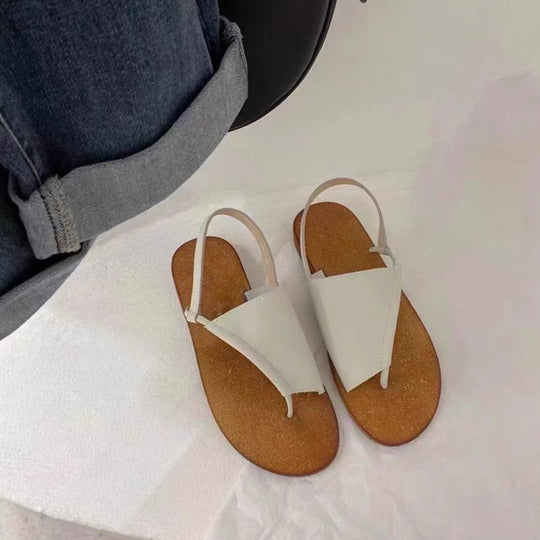 Damen Zehentrenner-Sandalen mit ergonomischem Fußbett aus hochwertigem Naturmaterial R&B