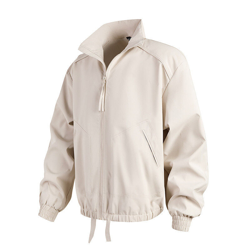 Herren lässige Übergangsjacke mit hohem Kragen und praktischen Taschen R&B