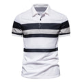Herren Poloshirt mit modernem Streifenmuster und atmungsaktiver Baumwolle