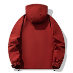 Herren wasserabweisende Outdoor-Jacke mit verstellbarer Kapuze und funktionalen Reißverschlusstaschen R&B