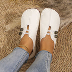 Damen Mokassins mit dekorativem Knopfdesign und atmungsaktive Schaft R&B