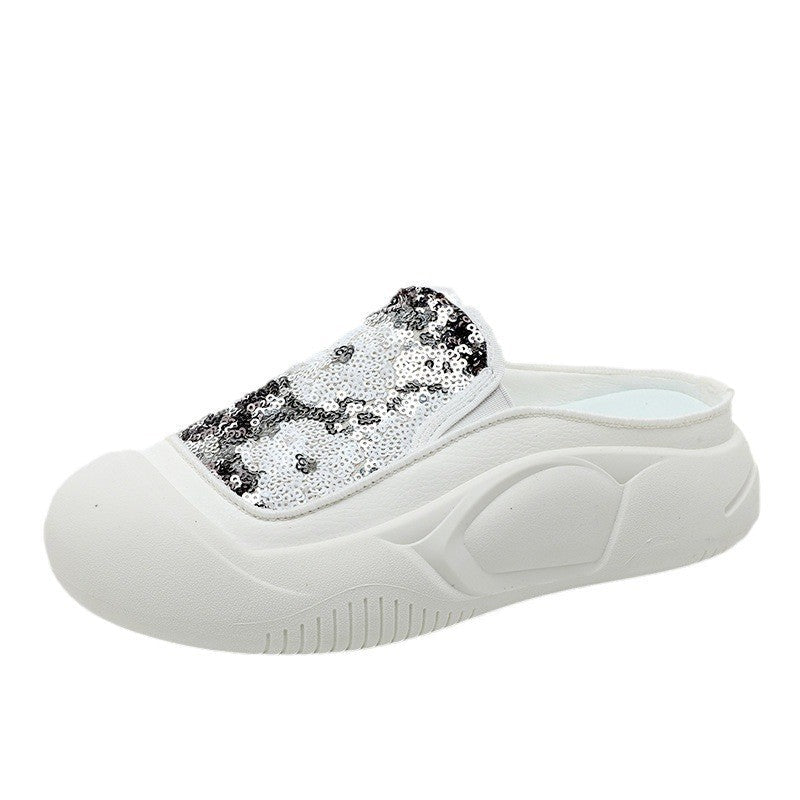 Damen modische Clogs mit schimmerndem Paillettenbesatz R&B