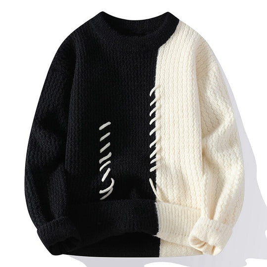 Damen Strukturierter Pullover mit einzigartigem Design und gewebtem Muster R&B