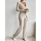 Damen elegantes lässiges Strickanzug Set R&B