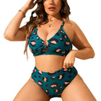 Damen Hochgeschnittener Bikini mit verspieltem Leo-Muster