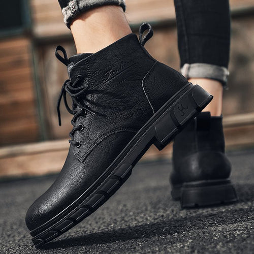 Damen modische Schnürboots mit robustem Profil und warmem Innenfutter R&B