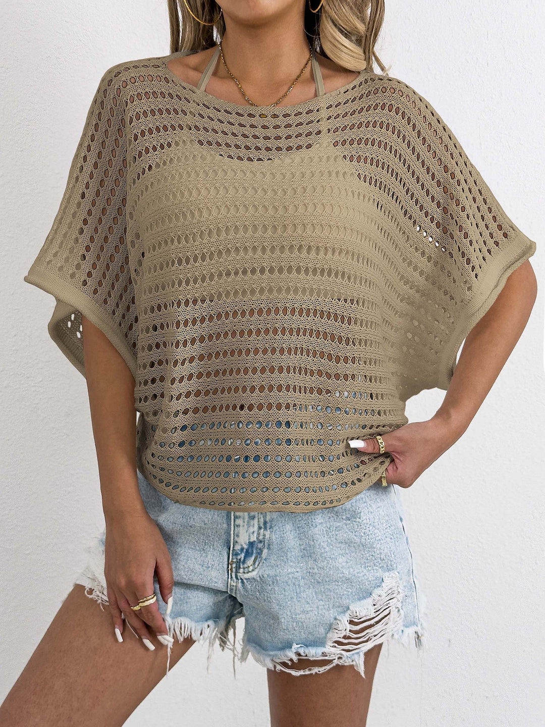 Damen luftiges Netz-T-Shirt R&B