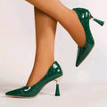 Damen elegante High Heel Pumps mit modernem Blockabsatz R&B