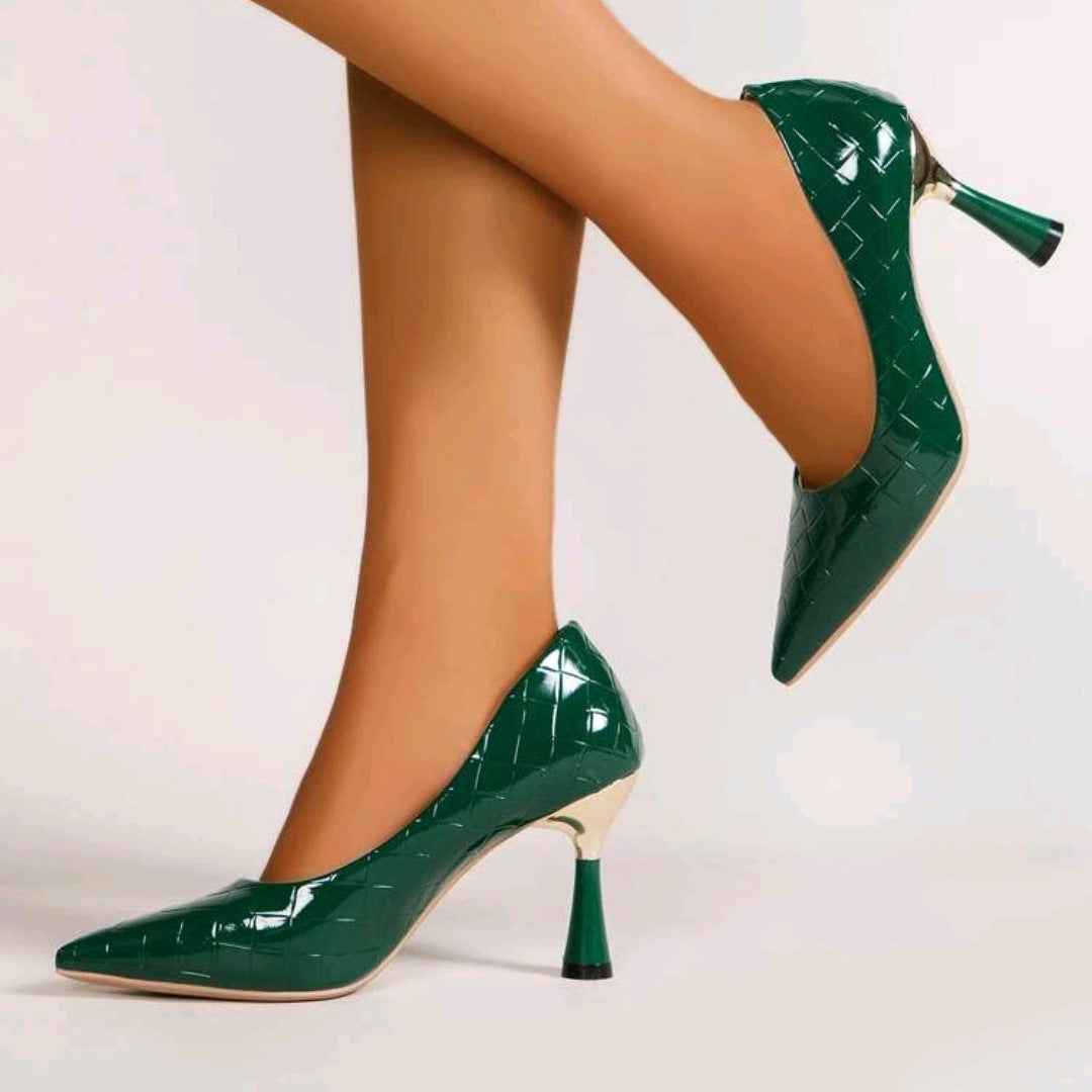 Damen elegante High Heel Pumps mit modernem Blockabsatz R&B