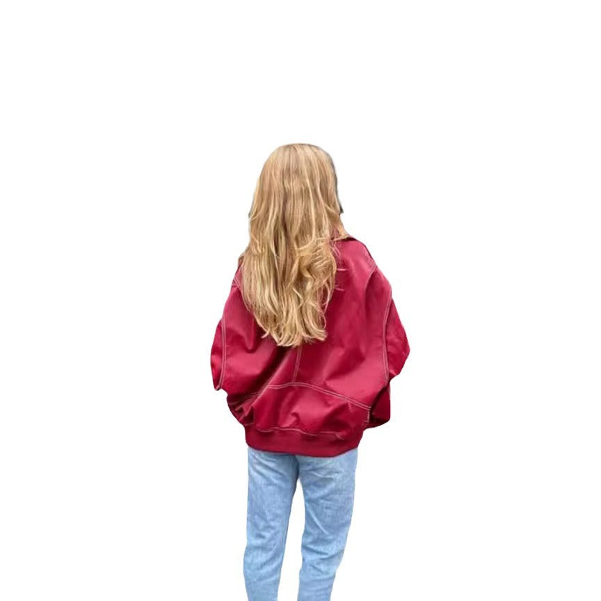Damen modische Jacke mit trendigen Stickdetails und lässigem Schnitt R&B