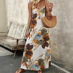 Damen Maxikleid mit floralen Mustern und lässigem Schnitt R&B