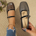 Damen Ballerina mit dekorativem Netzdesign R&B