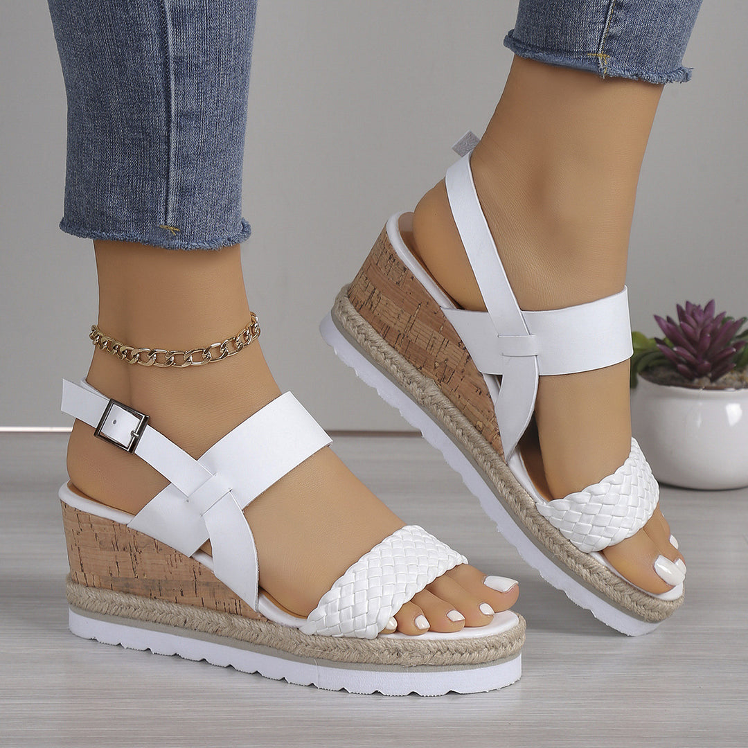 Damen Wedge-Sandaletten mit raffiniertem Flecht-Design und komfortablem Fußbett R&B