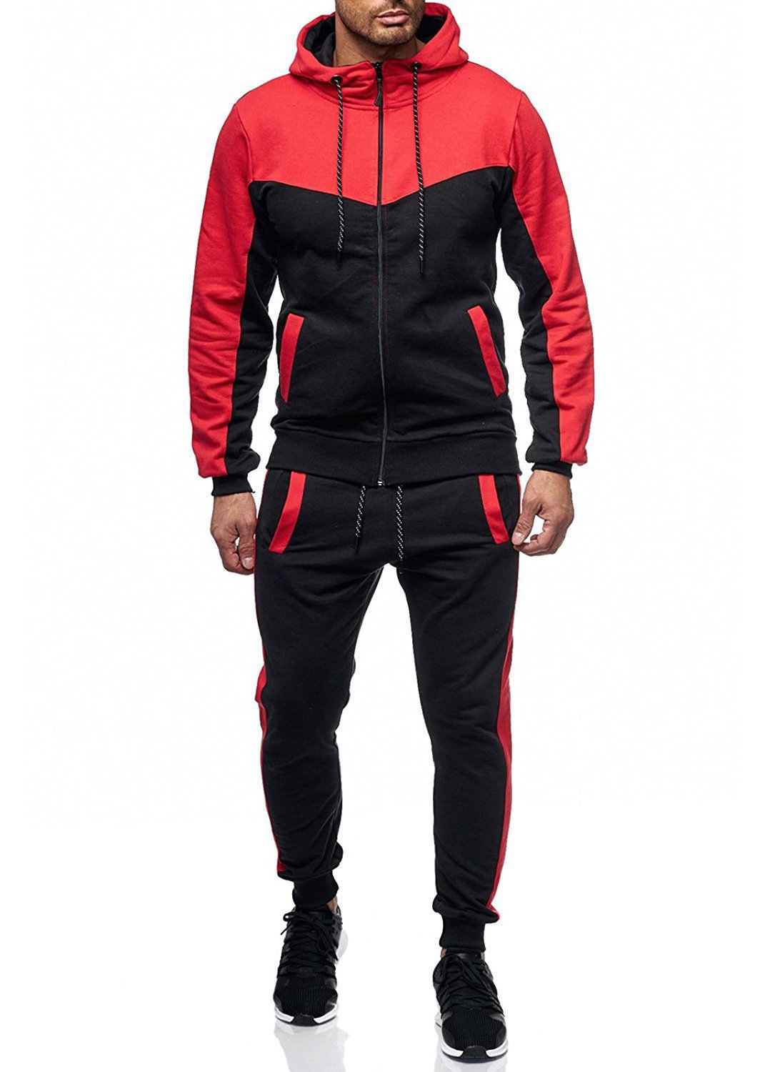 Herren Sportanzug mit Kapuze und seitlichen Taschen R&B