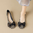 Damen Ballerinas mit eleganter Schleifenapplikation und funkelndem Strass