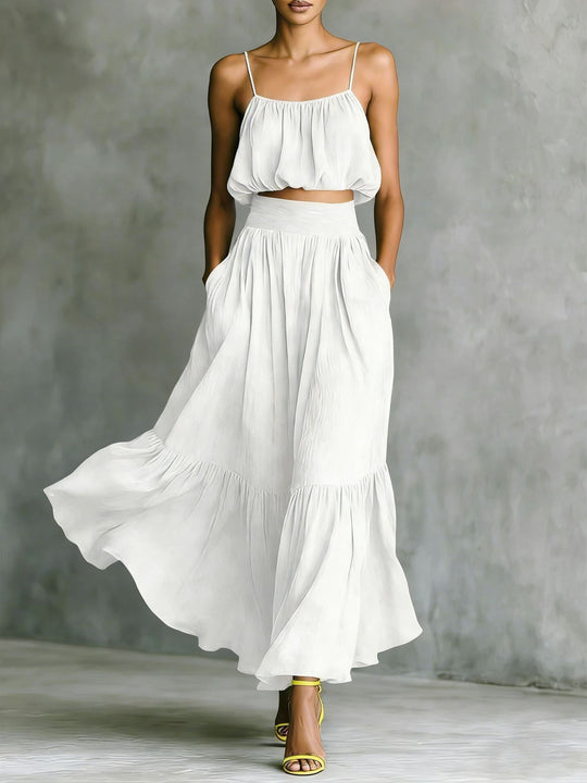 Damen Sommerliches Zweiteiler-Kleid mit fließendem Schnitt und praktischen Taschen R&B