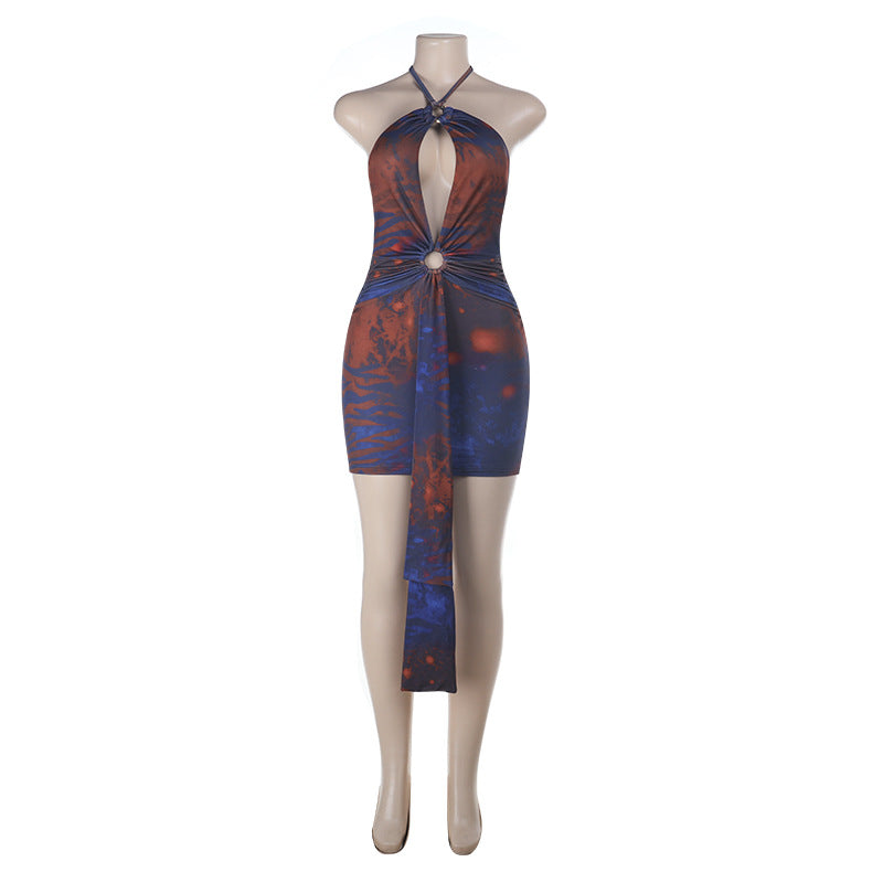 Damen figurbetontes Wickelkleid mit tiefem V-Ausschnitt und raffinierten Schnittdetails R&B