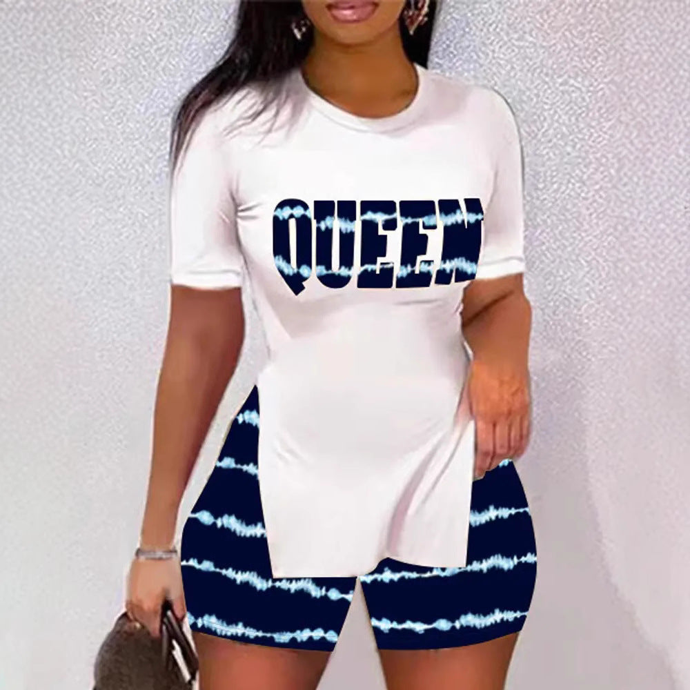 Damen Trendiges T-Shirt mit aufwendig bedrucktem Motiv R&B