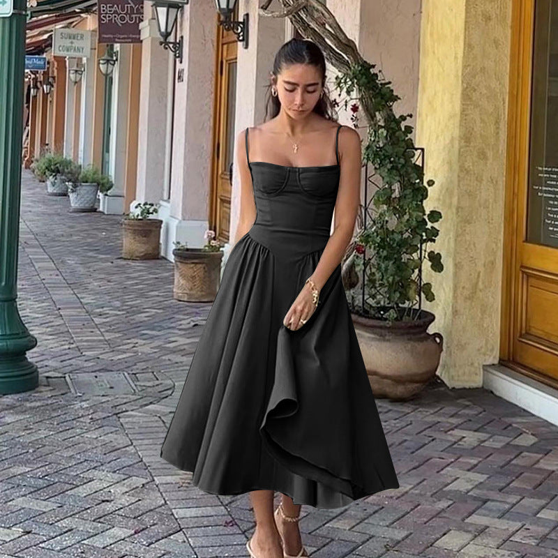 Damen Midi-Kleid mit elegantem Schnitt und komfortablen Trägern R&B