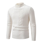 Herren Strickpullover mit strukturiertem Muster und hohem Kragen