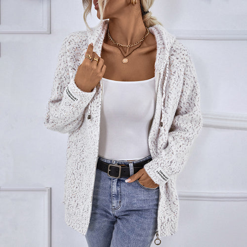 Damen kuschelige Strickjacke mit hohem Kragen und praktischem Reißverschluss R&B