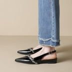 Damen Slingback-Pumps mit funkelndem Strassbesatz und elegantem Design