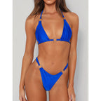 Damen Triangel-Bikini mit schimmernden Akzenten und verstellbaren Trägern R&B