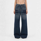 Damen Weite Denim-Jeans mit praktischen Taschen