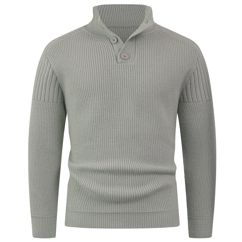 Herren innovativer Halbreißverschluss Pullover mit Rippstruktur R&B