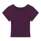 Damen Cropped T-Shirt mit modischem Rundhalsausschnitt und lässigem Design