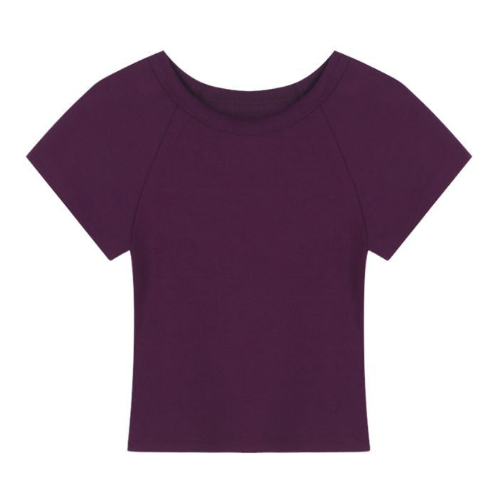 Damen Cropped T-Shirt mit modischem Rundhalsausschnitt und lässigem Design