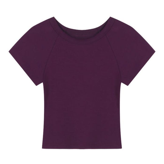 Damen Cropped T-Shirt mit modischem Rundhalsausschnitt und lässigem Design
