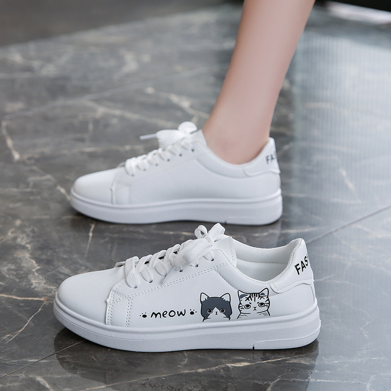 Damen Sneaker mit verspieltem Katzenmotiv und bequemer Sohle R&B