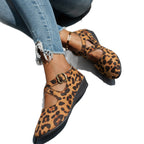 Damen Ballerinas mit Riemchen und Leopardenmuster R&B