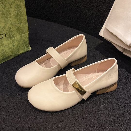 Damen elegante Ballerinas mit dekorativem Riemen R&B