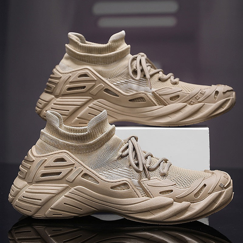 Damen Sportliche Sneakers mit atmungsaktiver Strick-Oberfläche und rutschfester Laufsohle R&B