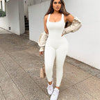 Damen Fashion-Leggings-Overall mit modischem Ripp-Design R&B