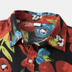 Damen Kurzarmhemd mit lendigem Blumenmotiv und modernem Schnitt