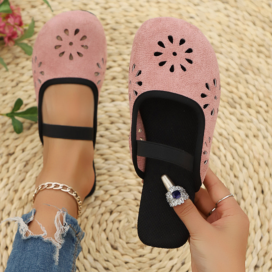 Damen leichte Slipper mit atmungsaktiven Einschnitten R&B