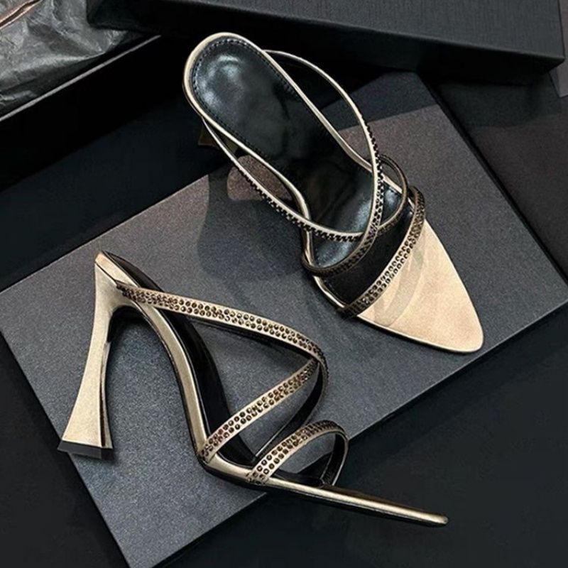 Damen elegante High Heel Sandalen mit verziertem Riemendesign R&B