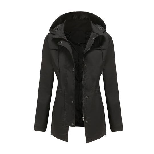 Damen wetterfeste Freizeitjacke mit verstellbarer Kapuze R&B