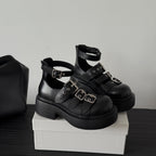 Damen Modische Plateau-Sandalen mit doppelten Riemen und verstellbaren Schnallen