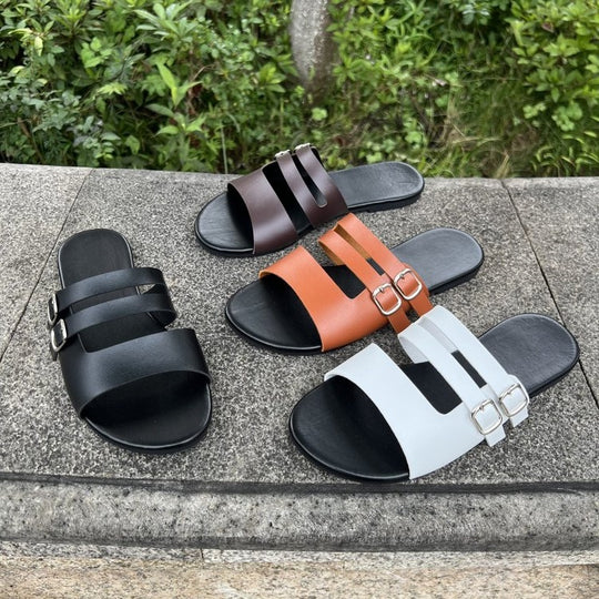 Damen Komfortable Doppelschnallen-Sandalen R&B