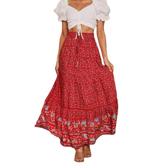 Damen Maxi-Rock aus floraler Baumwolle R&B