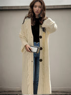Damen Grober Strickcardigan mit fransigen Details und offenem Schnitt R&B
